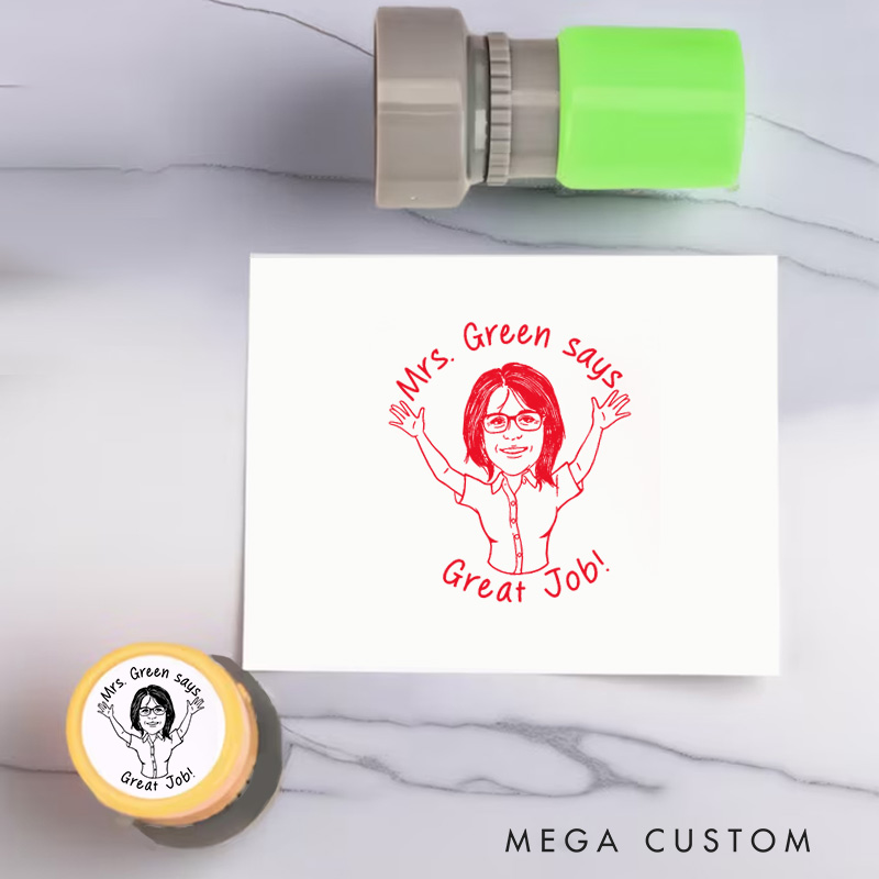 Personalized Teacher Stamps Teacher Says Great Job Design Perfect Teacher Appreciation Gift