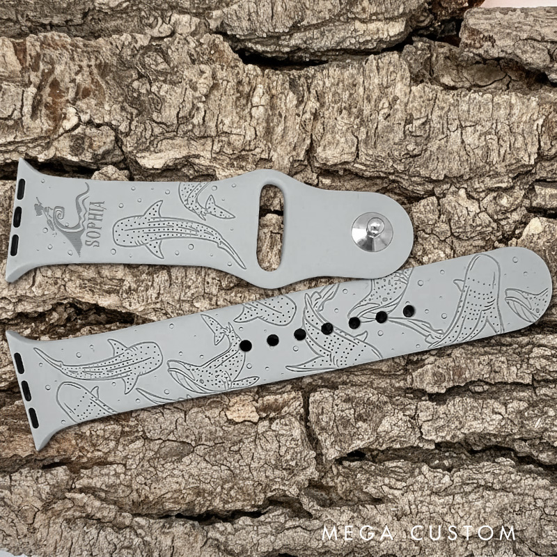 Personalized Whale Shark Ocean Silicone Watch Band for Apple Watch Movie Lover Apple Watch Strap