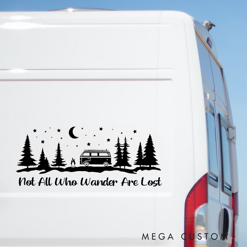 Personalized Camper Van Sticker Adventure Forest Scene Vinyl Decal Camper Rv Decor Gift for Outdoor Enthusiasts