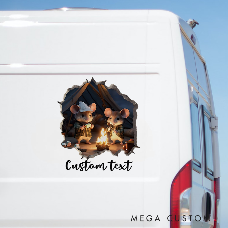 Personalized Mouse Themed Van Decal Funny Camper Rv Decor Camper Van Sticker Gift for Outdoor Enthusiasts