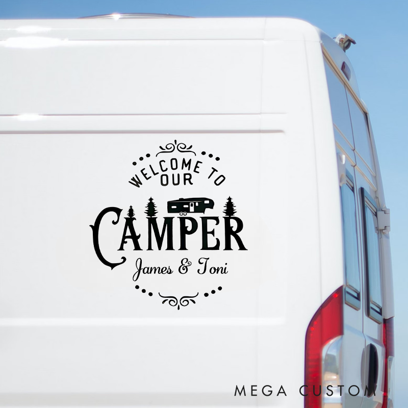 Personalized Camper Rv Decal Custom Camper Van Sticker Funny Campsite Decal Gift for Outdoor Enthusiasts