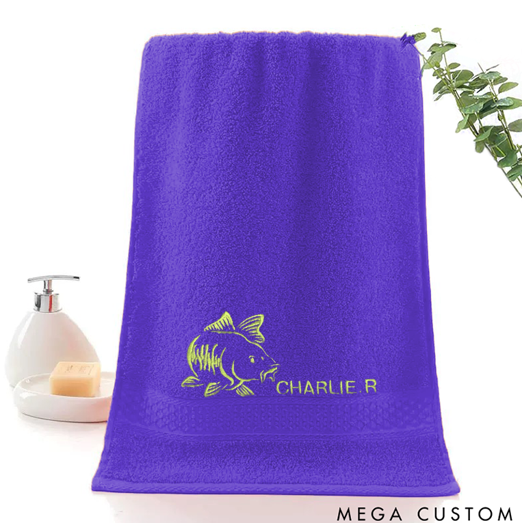 Personalized Fishing Towel Soft Absorbent and Durable Towel Perfect for Fishing Trips or Daily Use Great Gift for Fishing Enthusiasts