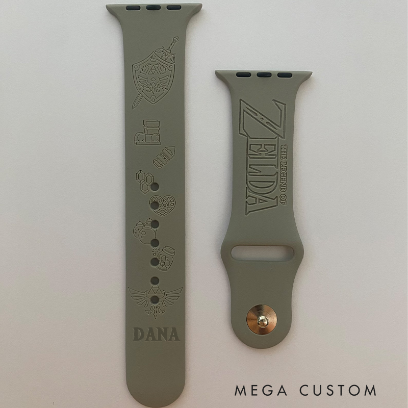 Personalized Game Themed Apple and Samsung Galaxy Watch Band Engraved Watch Band Gift for Geek