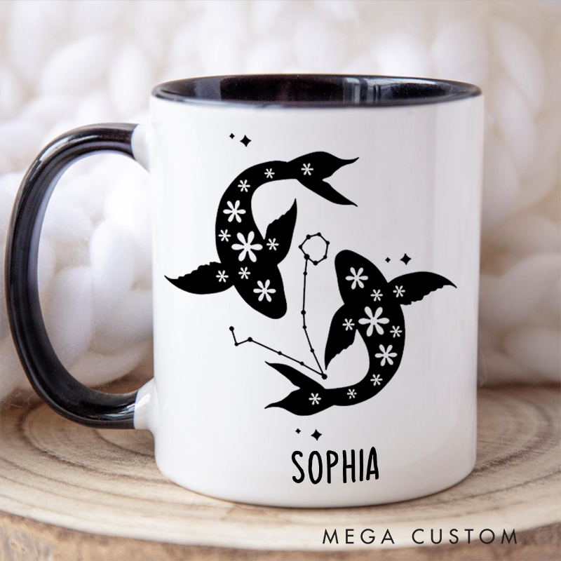 Personalized Mugs With Zodiac Signs Custom Coffee Cup Custom Mug With Name Birthday Gift