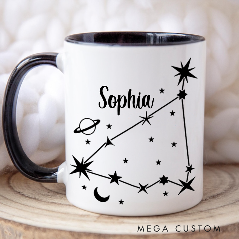 Personalized Mugs With Zodiac Signs and Their Names Custom Coffee Cup Custom Mug With Name Birthday Gift