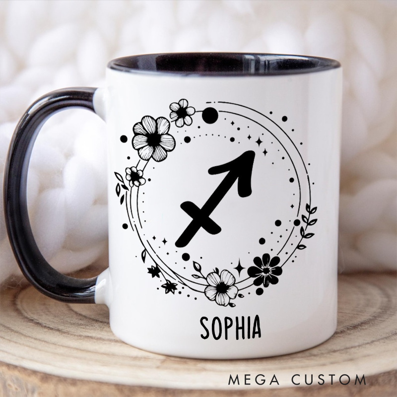 Personalized Mugs With Zodiac Signs Custom Coffee Cup Custom Mug With Name Birthday Gift
