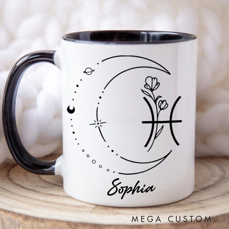 Personalized Mugs With Zodiac Signs Custom Coffee Cup Custom Mug With Name Birthday Gift