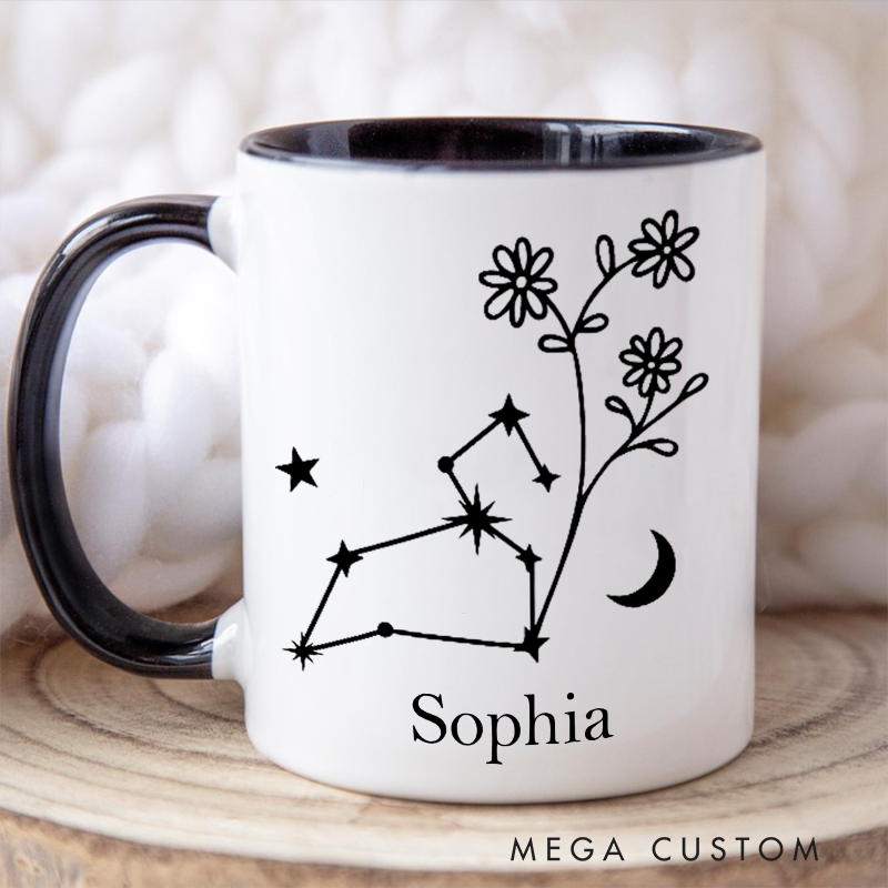 Personalized Mugs With Zodiac Signs Custom Coffee Cup Custom Mug With Name Birthday Gift