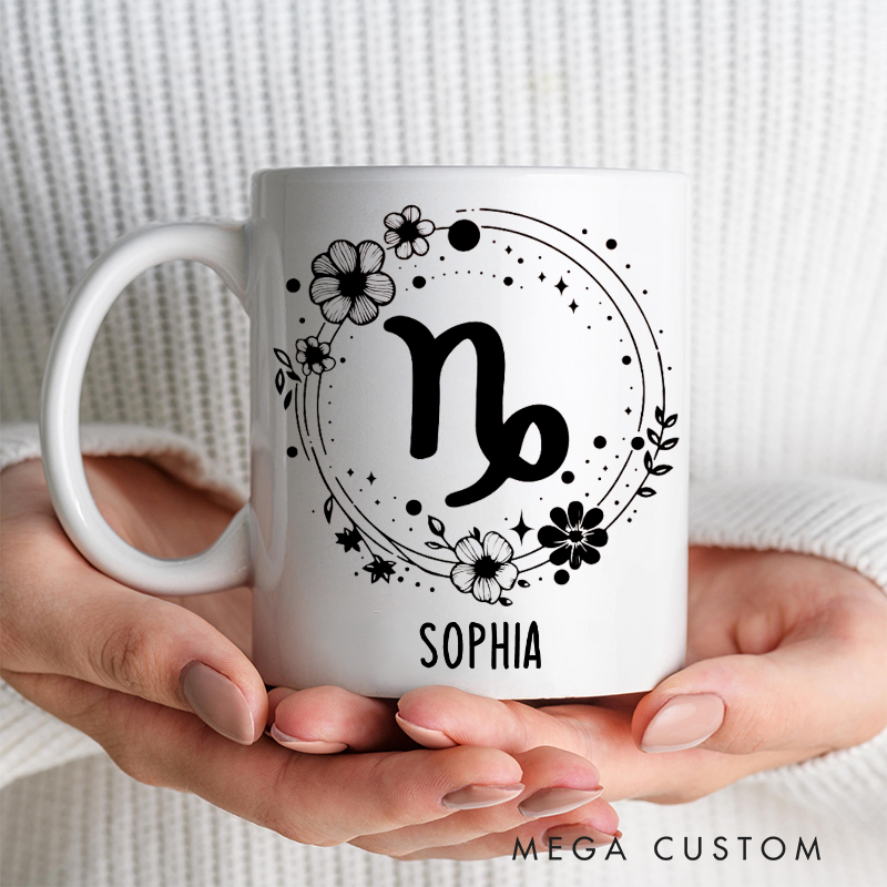 Personalized Mugs With Zodiac Signs Custom Coffee Cup Custom Mug With Name Birthday Gift