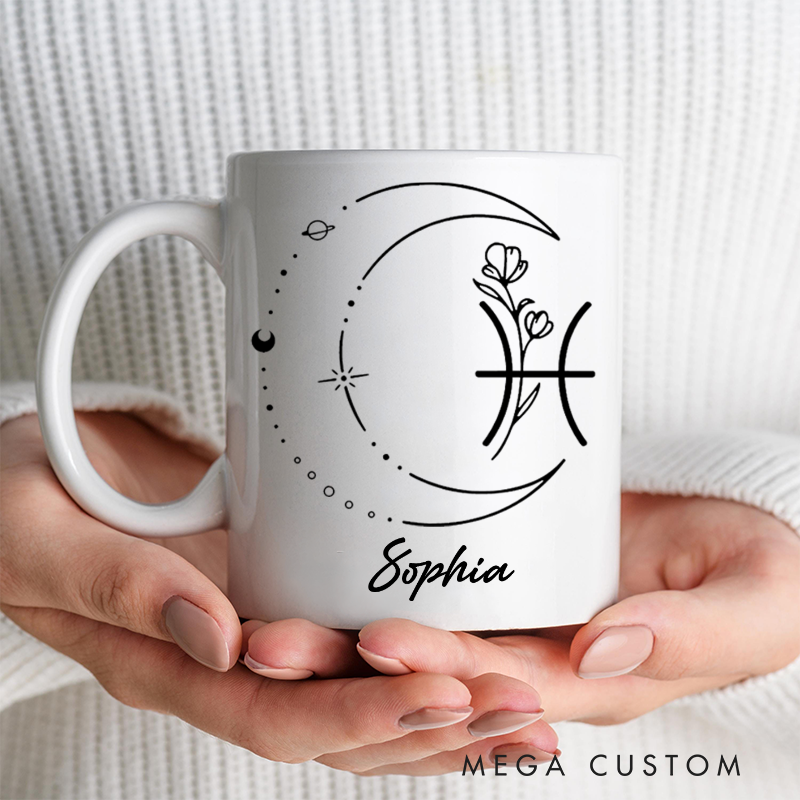 Personalized Mugs With Zodiac Signs Custom Coffee Cup Custom Mug With Name Birthday Gift
