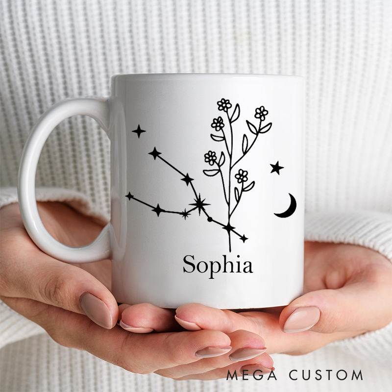 Personalized Mugs With Zodiac Signs Custom Coffee Cup Custom Mug With Name Birthday Gift