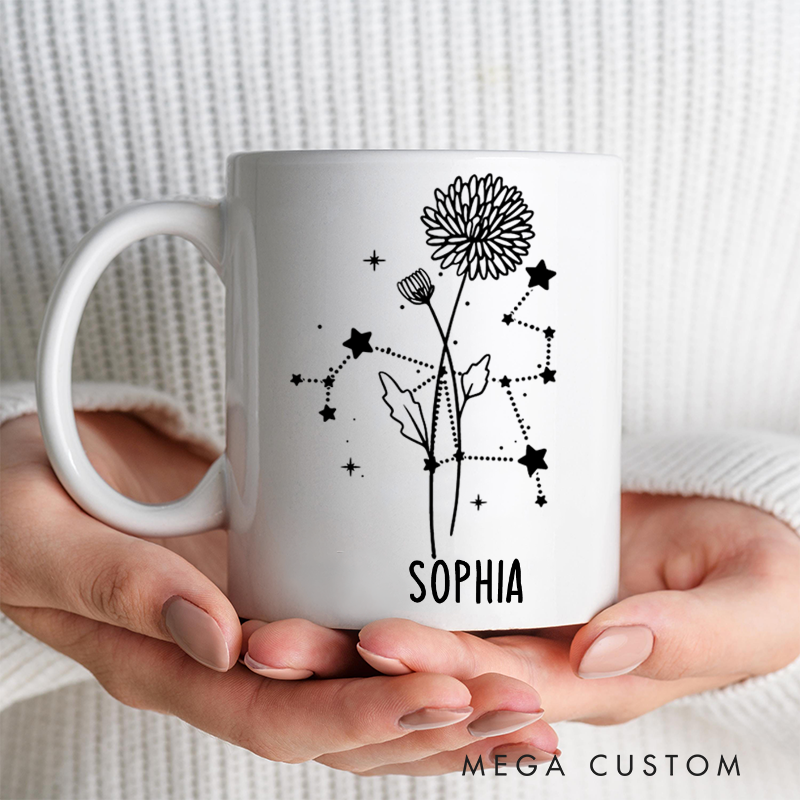 Personalized Mugs With Zodiac Signs Custom Coffee Cup Custom Mug With Name Birthday Gift