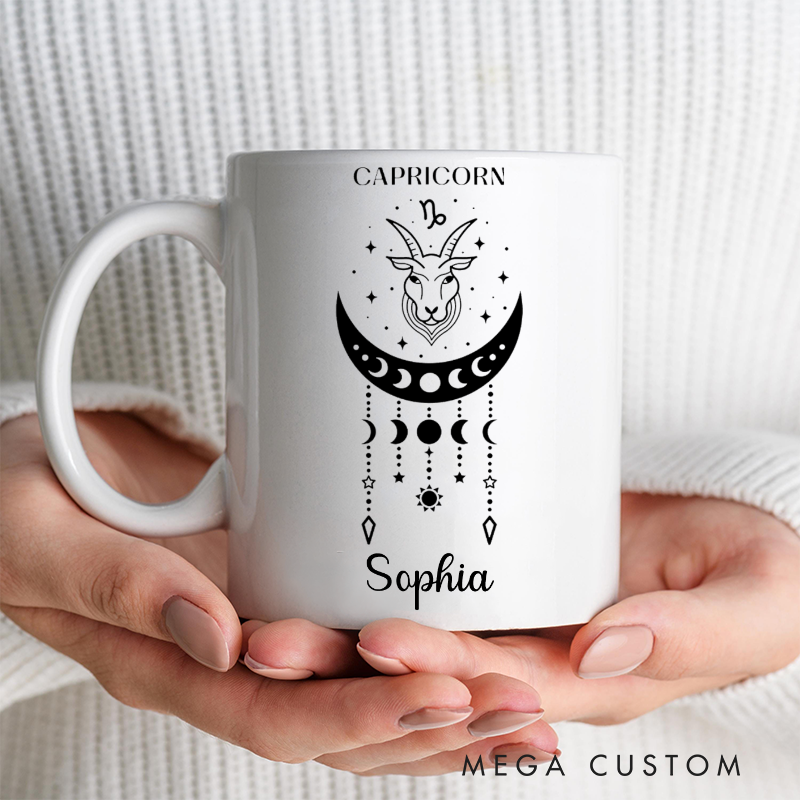 Personalized Zodiac Mug Custom Astrology Birthday Gift Horoscope Iced Coffee Cup
