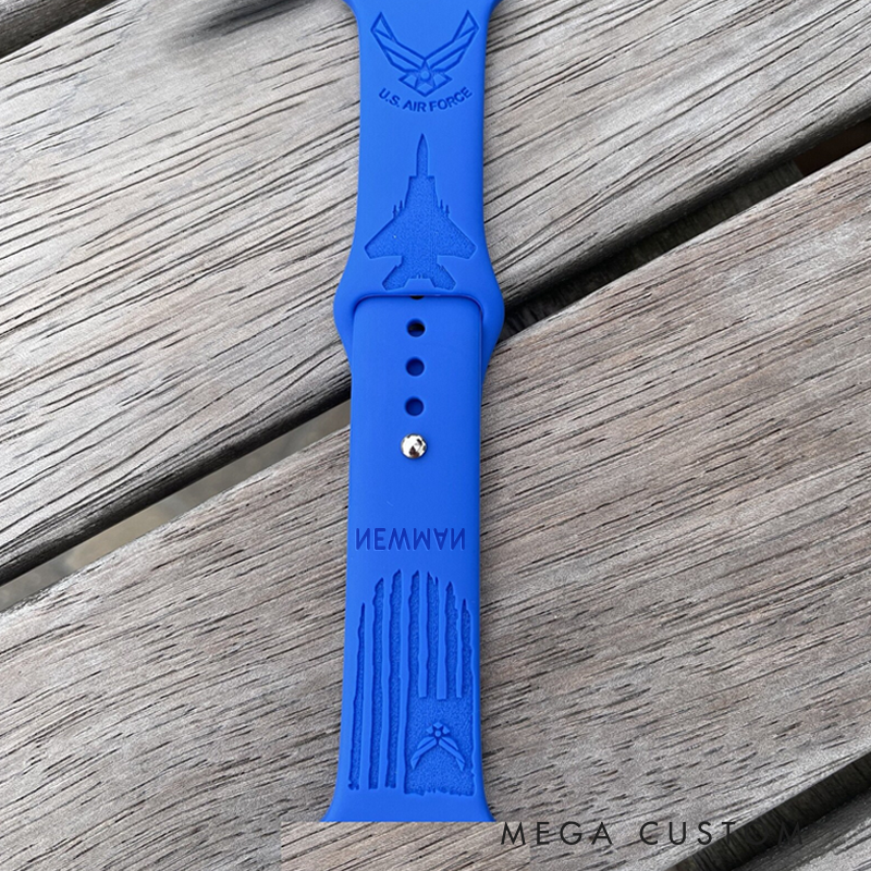 Personalized Us Air Force Watch Band Engraved Watch Band Replacement Gift for Geek Nerd Gift for Him