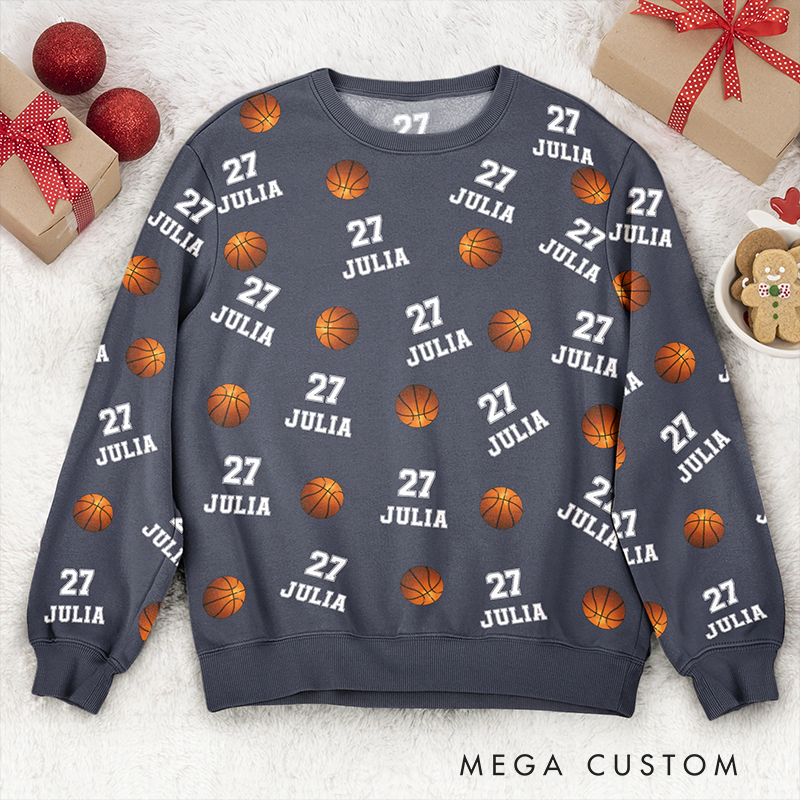 Personalized Basketball Sweatshirt with Custom Name and Number Design
