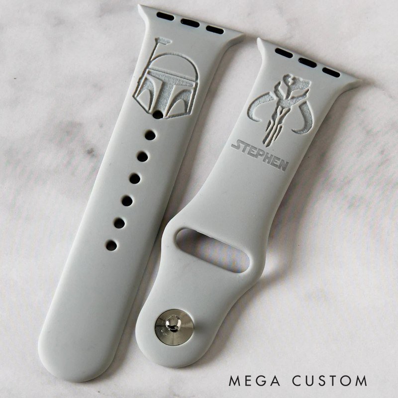 Personalized Engraved Watch Band with Iconic Helmet and Emblem Designs Science Fiction Lover Watch Band Replacement Gift for Him Geek Nerd Lover