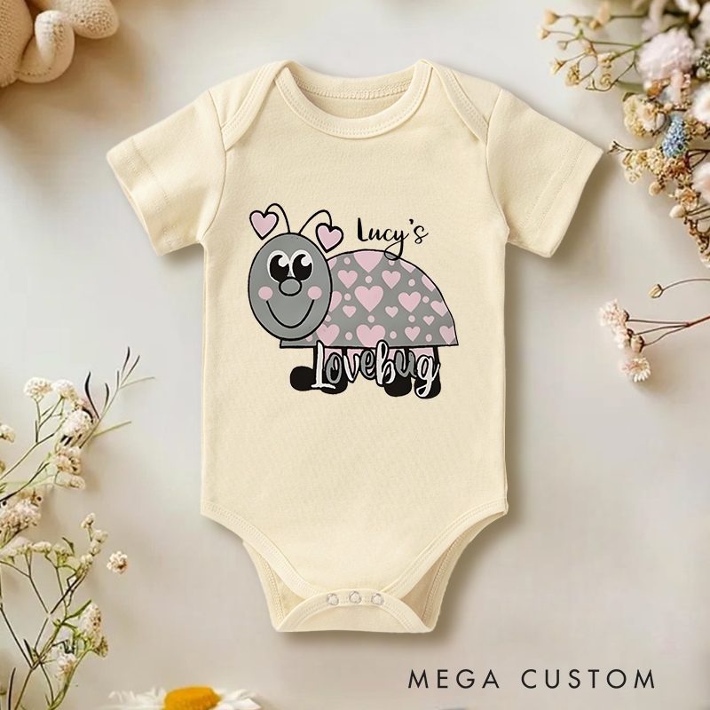 Personalized Lovebug Adorable and Heartwarming Sweet Heart for Kids Baby Onesie