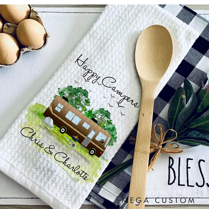 Personalized Camper Kitchen Towel Custom Motorhome Camper Dishcloth Camper Decor Gift for Camper Lover