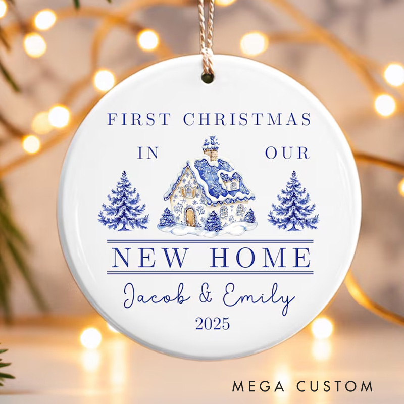 [Copy]Personalized Watercolor House Painting Ornament Custom New Home Christmas Ornament Christmas Photo Gift Watercolor Photo Ornament