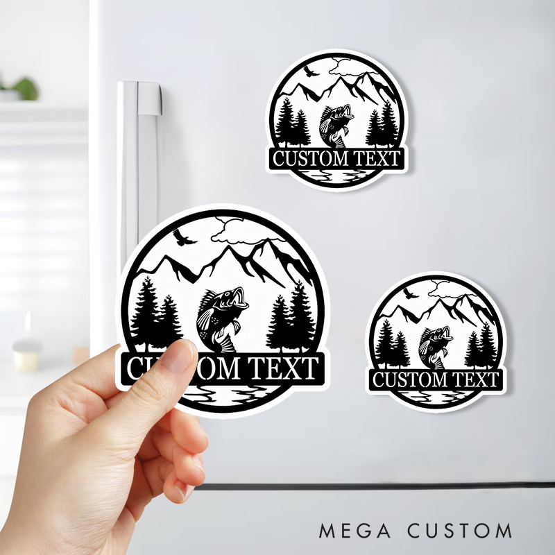 Personalized Fishing Theme Fridge Magnet Durable and Decorative Perfect Gift for Fishing Lover and Outdoor Lover