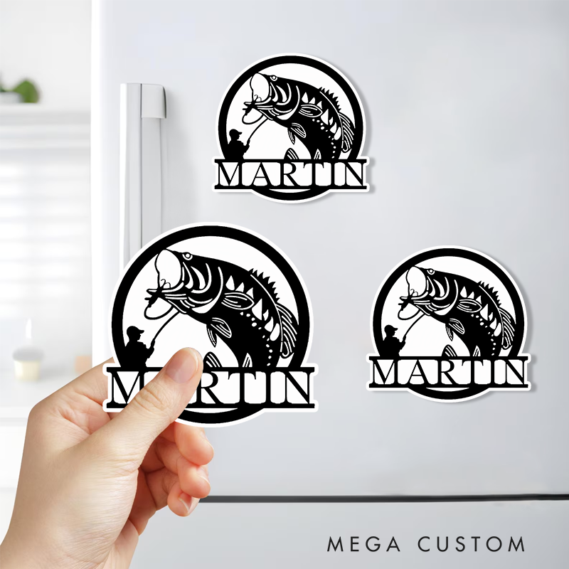 Personalized Fishing Fridge Magnet Custom Fish Fridge Magnet Durable and Decorative Perfect for Tackle Boxes and Fishing Lover Gifts