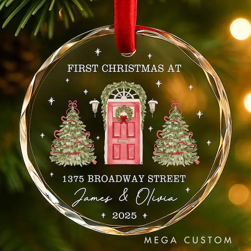 Personalized First Christmas at New Home Ornament Custom Glass Gift That Captures the Moment and Sparks Tears of Joy Christmas Gift