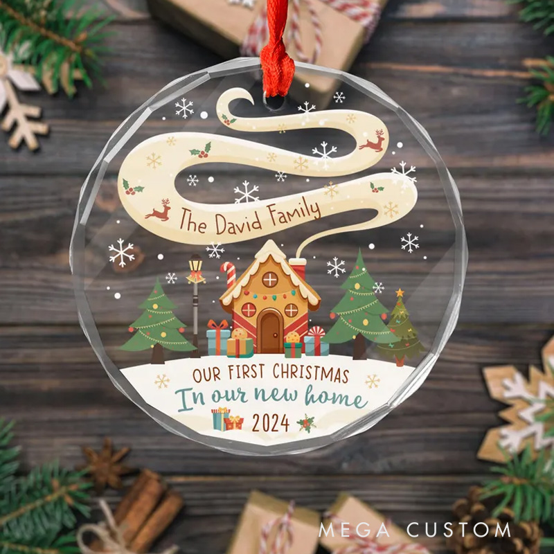 Personalized New Home Ornament 2025 New Home Gifts Personalized Housewarming Gifts Glass Wedding Ornament First Christmas In Our New Home