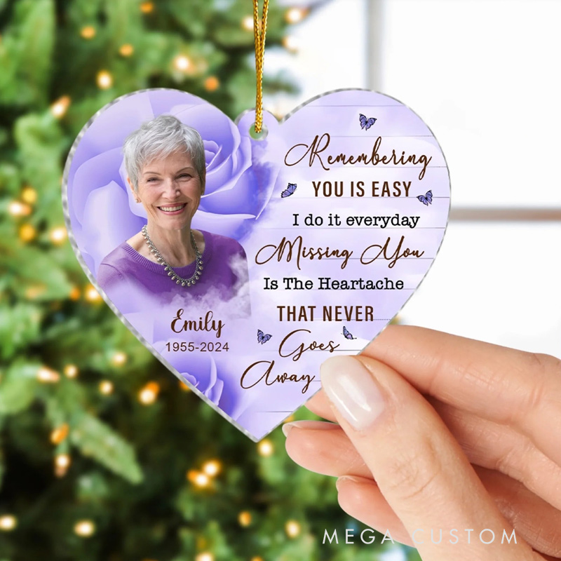 Personalized Memorial Photo Ornament Guardian Of My Heart Custom Acrylic Ornament Sympathy Gifts for Loss of Loved One 