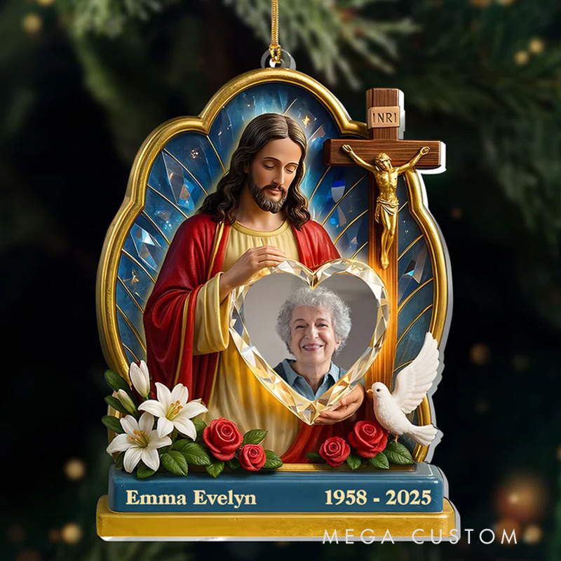 Personalized Memorial Photo Ornament Guardian Of My Heart Custom Acrylic Ornament Sympathy Gifts for Loss of Loved One 