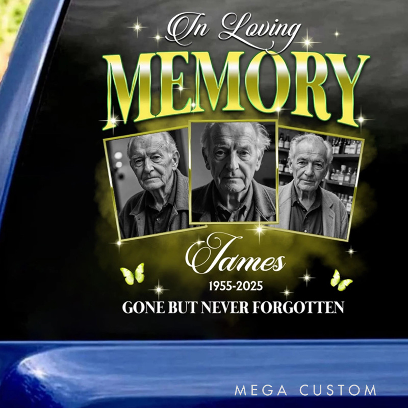 Personalized Memorial Decal Sticker for Car Window Gone But Never Forgotten Memorial Gift for Loss of Loved One Sympathy Gift
