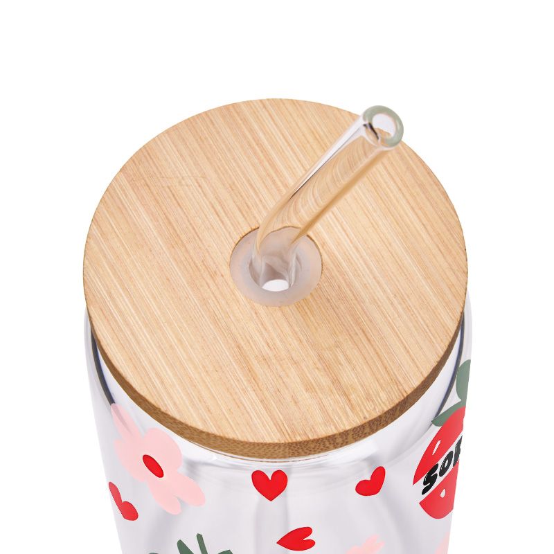 Personalized Strawberry and Flower Pattern Engraved Glass for Cute and Playful Design Adorable Glasse Cup