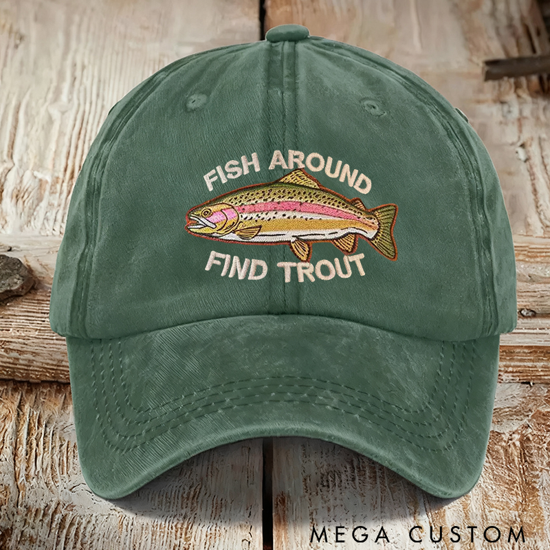 Personalized Fishing Hat Embroidered Hat Washed Cotton Fishing Cap Perfect for Outdoor Adventure and Fishing Lover