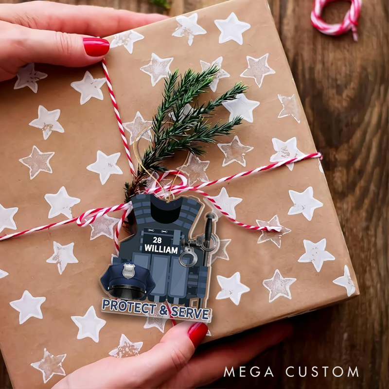 Personalized Police Vest Christmas Ornament Perfect Gift for Law Enforcement Officers and Families