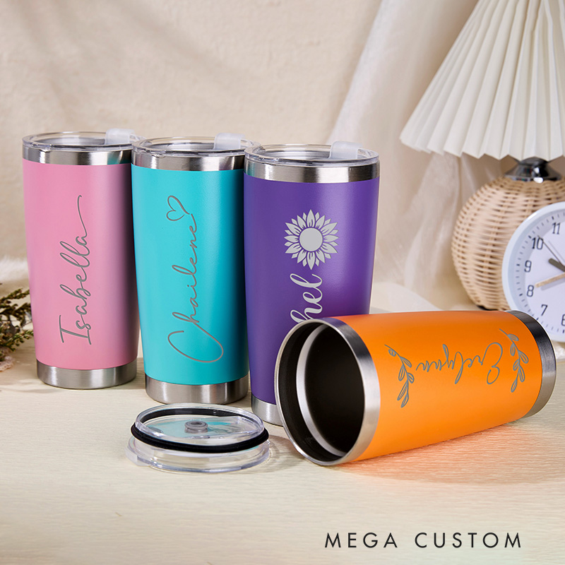 Personalized Name 20 oz Tumbler Laser Engraved Tumbler Stainless Steel Water Cup