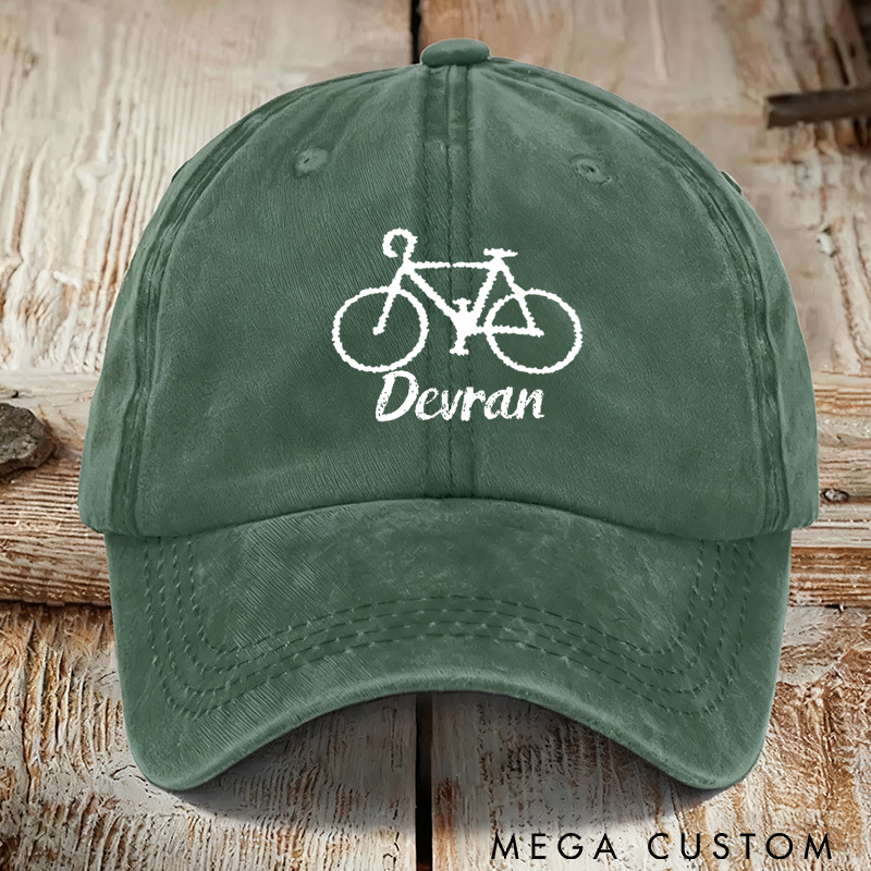 Personalized Hat Bicycle Premium Dad Hat Embroidered Baseball Cap Road Bike