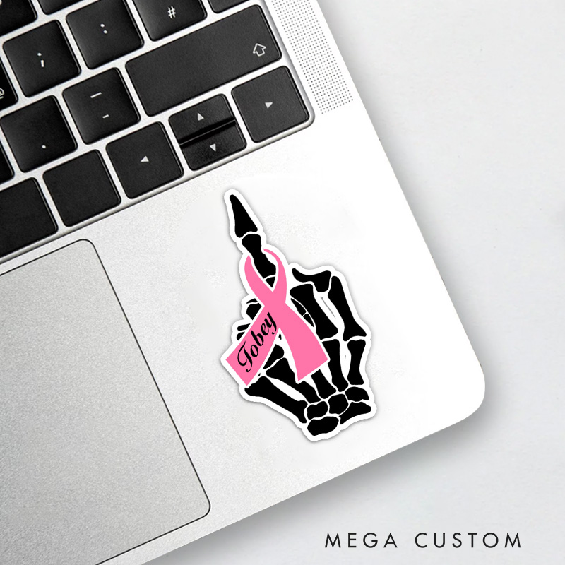 Personalized Middle Finger Ribbon Sticker with Bold Design for Defiant and Empowering Statement Stickers