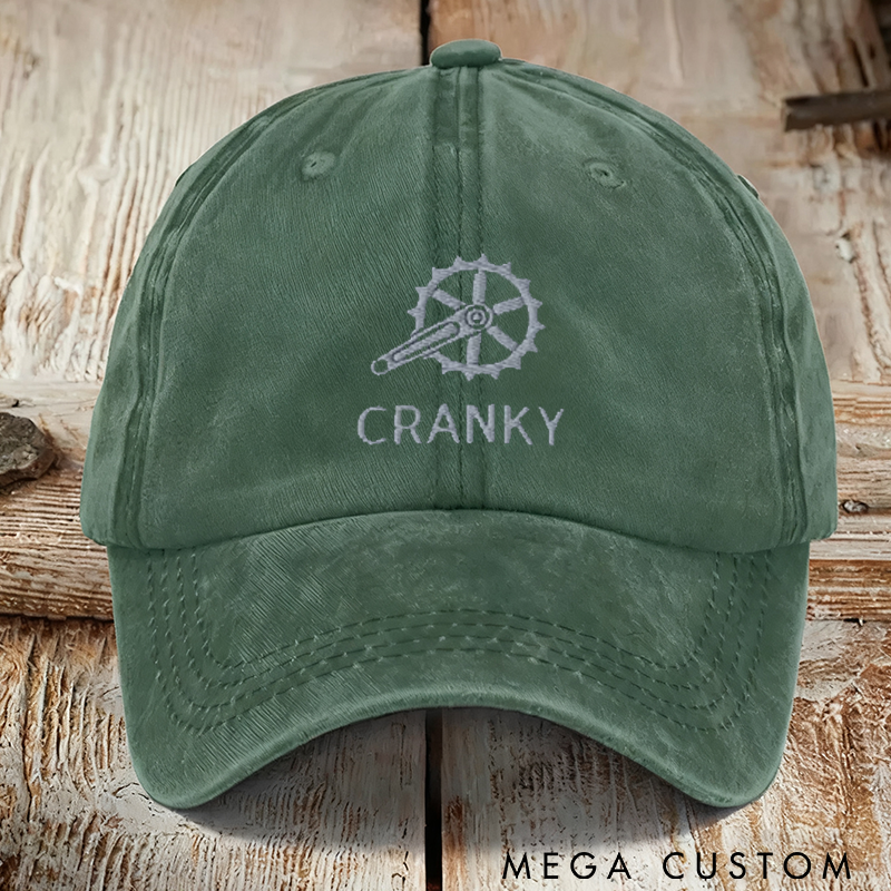 Personalized Embroidery Cycling Gift Bike Hat Cranky Hat Cycling Dad Funny Bicycle Gift Cycling Hat Mountain Biker Cap