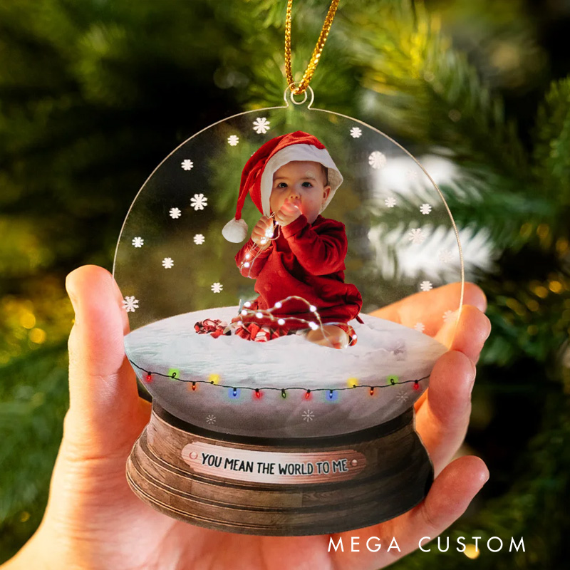 Personalized Snowglobe Design Christmas Ornament with Photo Christmas Tree Decor Gift for Family
