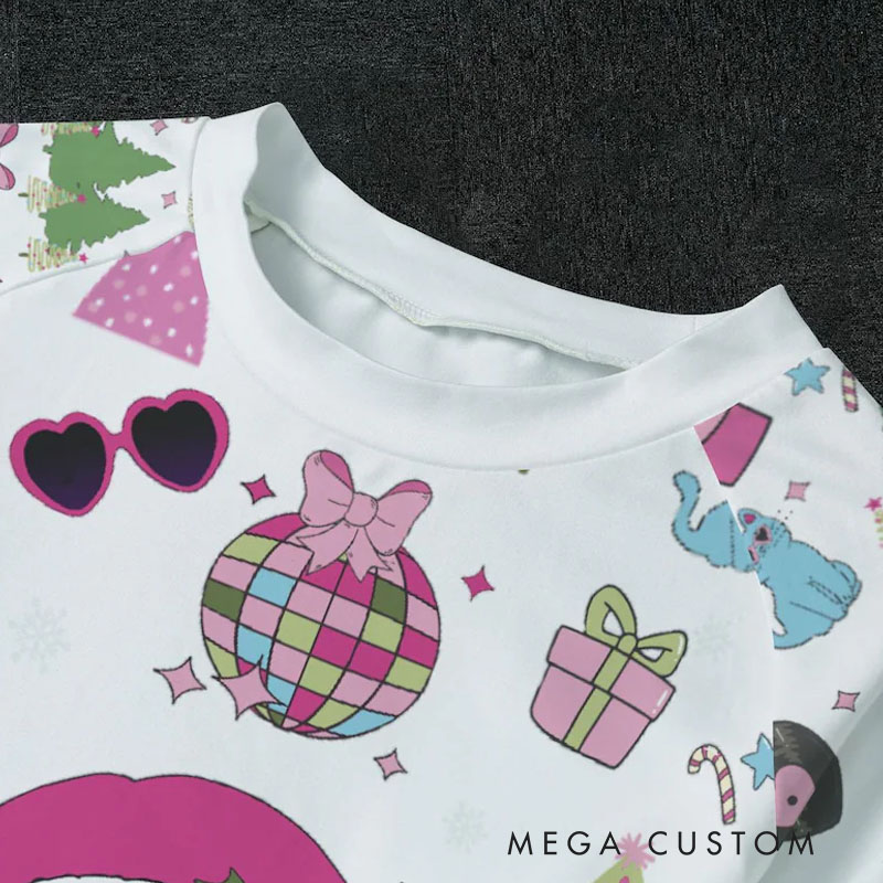 Personalized Festive Fun Kids Pajamas with Custom Name and Vibrant Holiday Graphics for Seasonal Delight