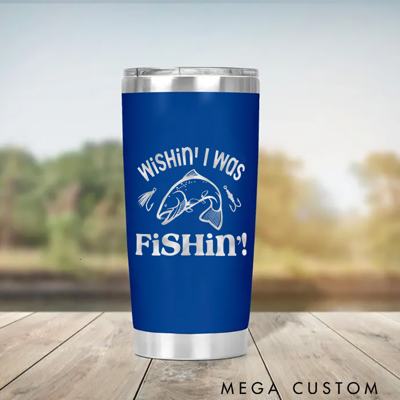 Personalized Fishing Tumbler Stainless Steel Insulated Cup for Fishing Lovers Keeps Drinks Hot or Cold Durable and Perfect for Outdoor Use