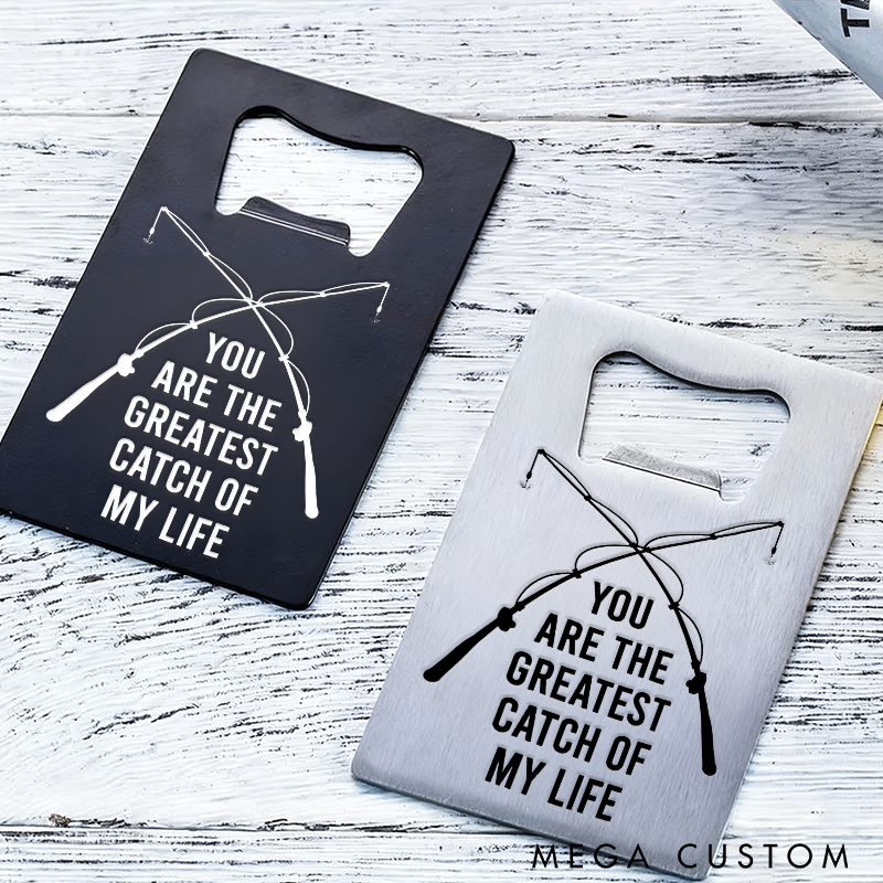 Personalized Fishing Bottle Opener Pub Bottle Opener Stainless Steel Portable Gift for Couples and Fishing Enthusiasts