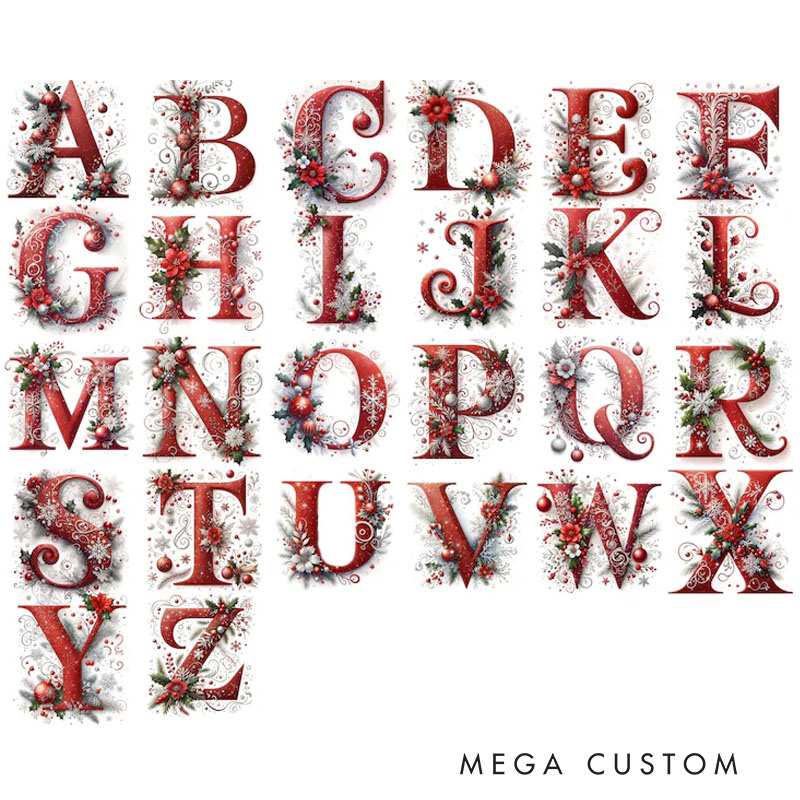 Personalized Elegant Initial Mug with Festive Floral Accents and Custom Name for a Sophisticated Holiday Gift Mug