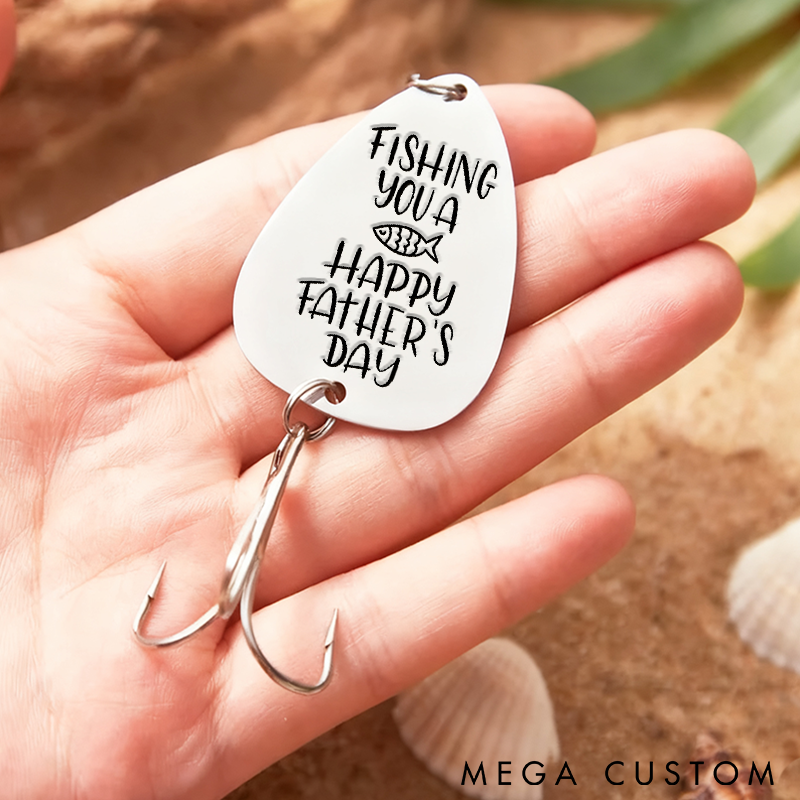 Personalized Laser Engraved Fishing Lure Unique Fathers Day Fishers Gift Custom Metal Gift for Dad Perfect for Fishing Enthusiasts and Keepsakes