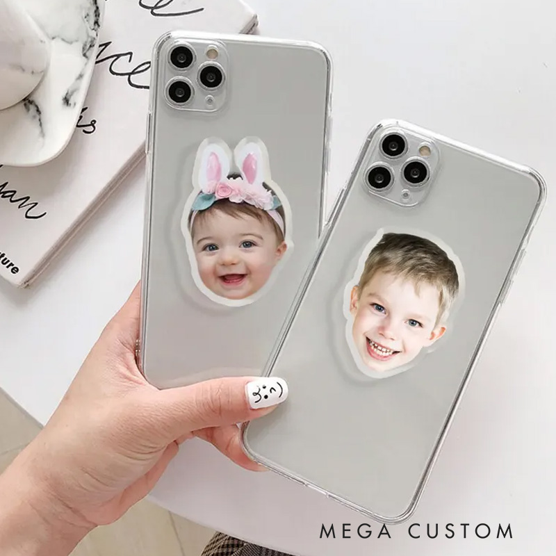 Personalized Adorable Faces Phone Grip with Custom Baby and Child Photos for Unique Style Magnetic Phone Grip