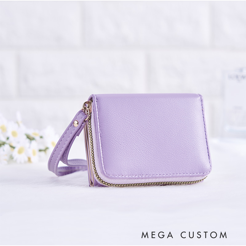 Personalized Elegant Bow Wallet with Soft Pastel Colors and Custom Initials for Stylish Sophistication Wallet