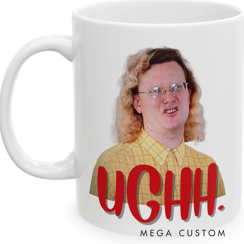 Personalized Relatable Humor Mug with Quirky Character and Bold UGHH Expression for Fun Mornings Mug