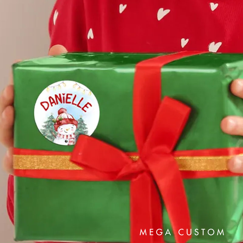 Personalized Festive Christmas Sticker with Custom Name for Joyful and Unique Gift Wrapping Christmas Sticker
