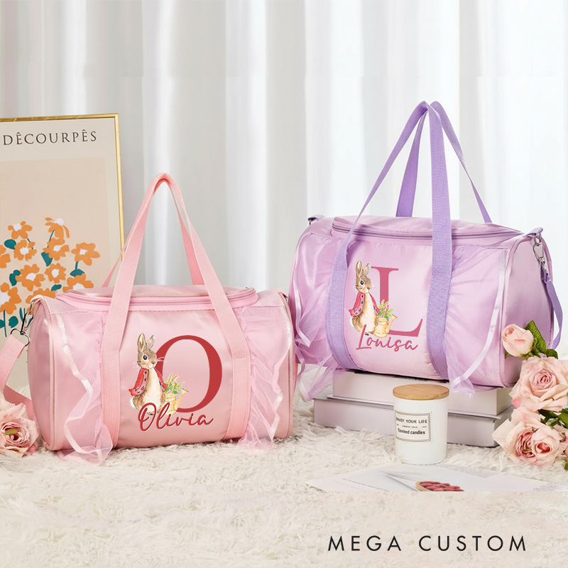 Personalized Cartoon Bunny Dance Bag for Girls Cute Backpack Pink Ballet Dance Bag Gymnastic Cheer Girls Christmas Gifts Back To School Gifts