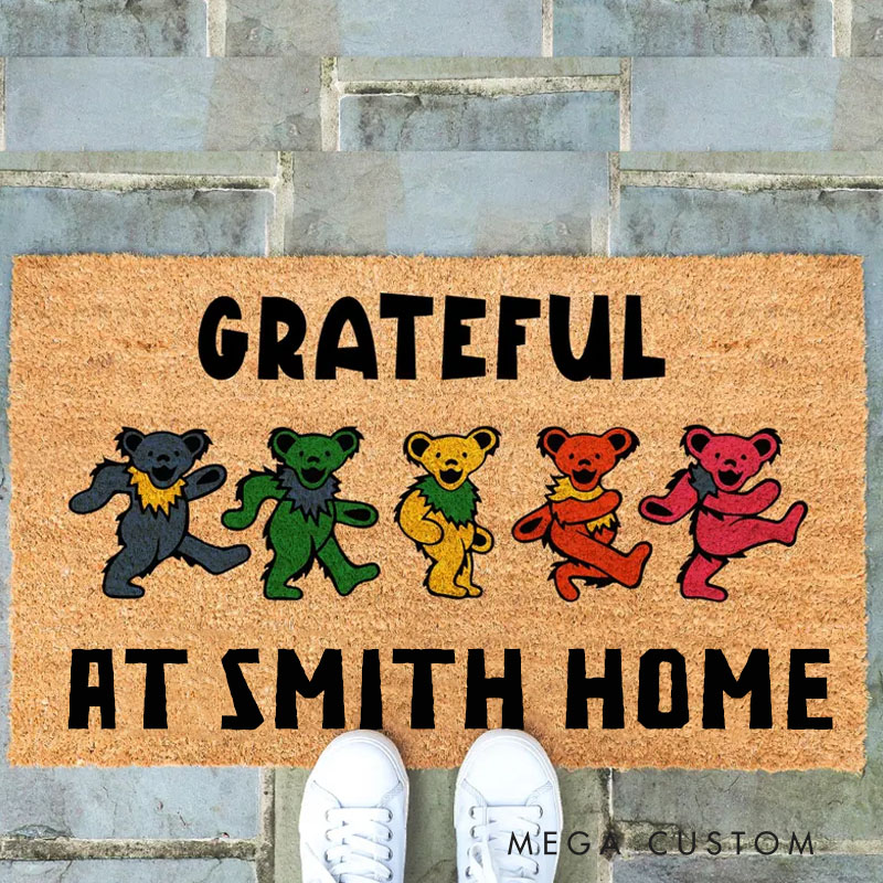 Personalized Dancing Bears Welcome Mat for a Warm and Cheerful Entryway Perfect for Adding Character to Your House Doormat Coir Mat Entryway Decor