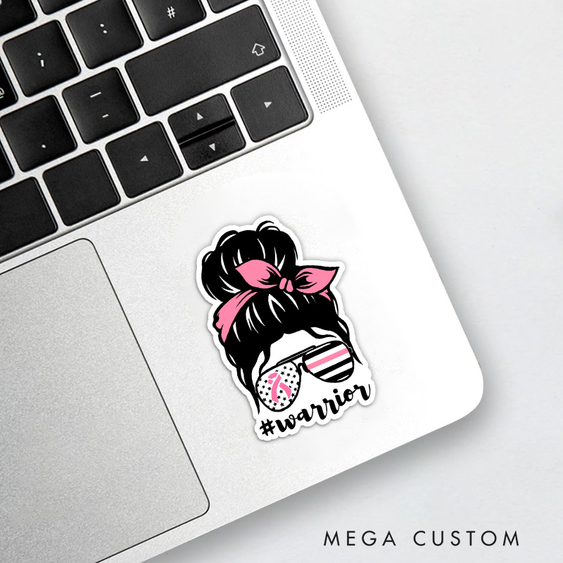 Personalized Breast Cancer Warrior Sticker Empowering Individuals with Strength Courage and Resilience